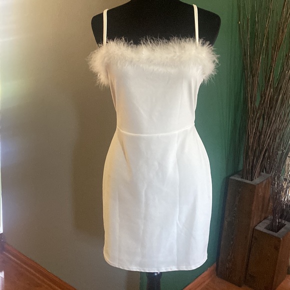 Nasty Gal Feather Strappy Bodycon Mini Dress - Picture 6 of 8